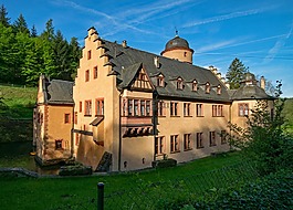 城堡,mespelbrunn,巴伐利亚