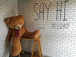 玩具熊,餐廳,咖啡廳