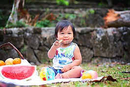 野餐,嬰兒,吃