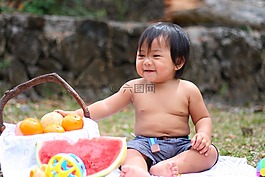 野餐,嬰兒,吃