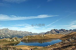 阿尔卑斯山,湖,景观