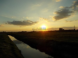 日落,河,暮光之城