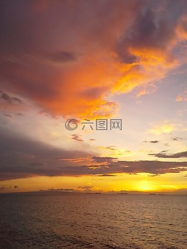 日落,天空