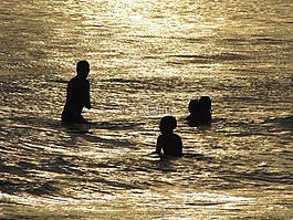 日落,海,對(duì)比