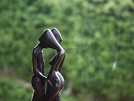 夫婦,雕像,男子
