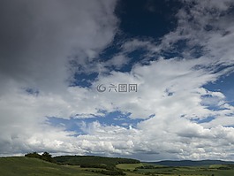 云,天堂,日落