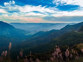天空,山,云