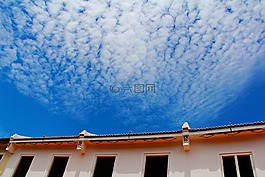 藍(lán)色,天空,云