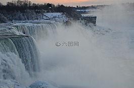 尼亞加拉,冬天,雪