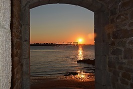 日落,海,地平線