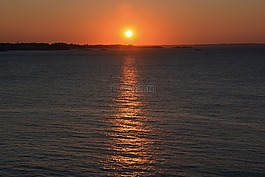 日落,海,太陽