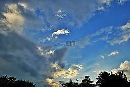 云蔓延,天空,藍色