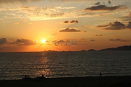日落,太陽,科西嘉