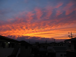 日落,秋初,橙色