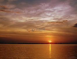 日落,落日的天空,自然