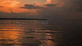 漁夫,小船,晚上