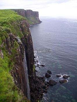 蘇格蘭,海,懸崖
