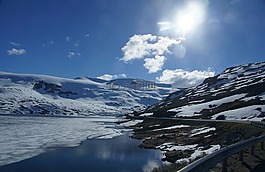 冰川湖,冰,雪