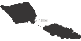 西萨摩亚,地图,侧影