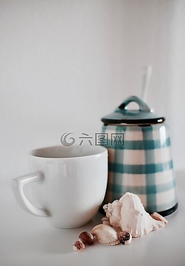 咖啡,咖啡杯,貝殼