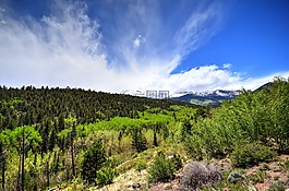 云,天空,山