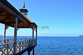 景观,湖,火山