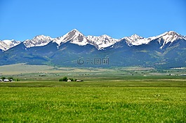 山,范圍,天空