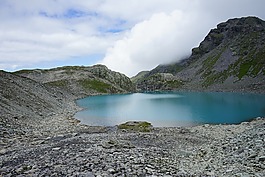 湖,山,徒步旅行