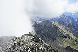 瑞士,山,徒步旅行