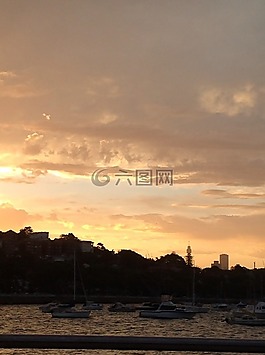 悉尼,天空,日落