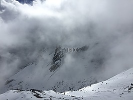 玉龍雪山,云,多霧路段