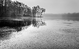 景觀,湖,黑白色