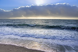 海景,海灘,波