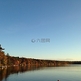 秋,湖,天空