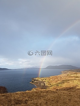 彩虹,原野,蘇格蘭