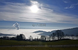 霧,冬天,汝拉