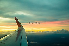 天空,飛行,云