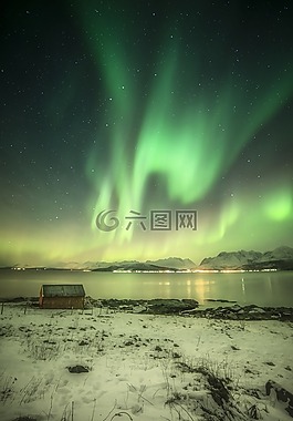 晚上,北極光,光