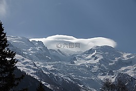 勃朗峰,云,阿爾卑斯山