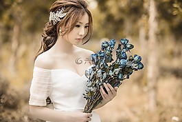 人物,森林,女人