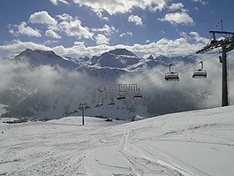 滑雪缆车,升降椅,太阳