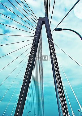 橋,天空,云