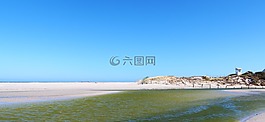 海灘,沙,環(huán)礁湖