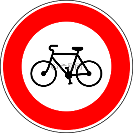 沒(méi)有自行車(chē),交通標(biāo)志,跡象
