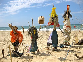 海灘,數(shù)字,稻草人
