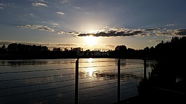 湖,日落,英格蘭