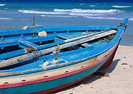 小船,海,海灘