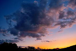 日落,云,天空