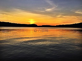 天空,日落,黃色