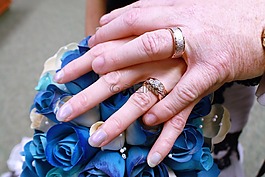 婚禮,花束,手